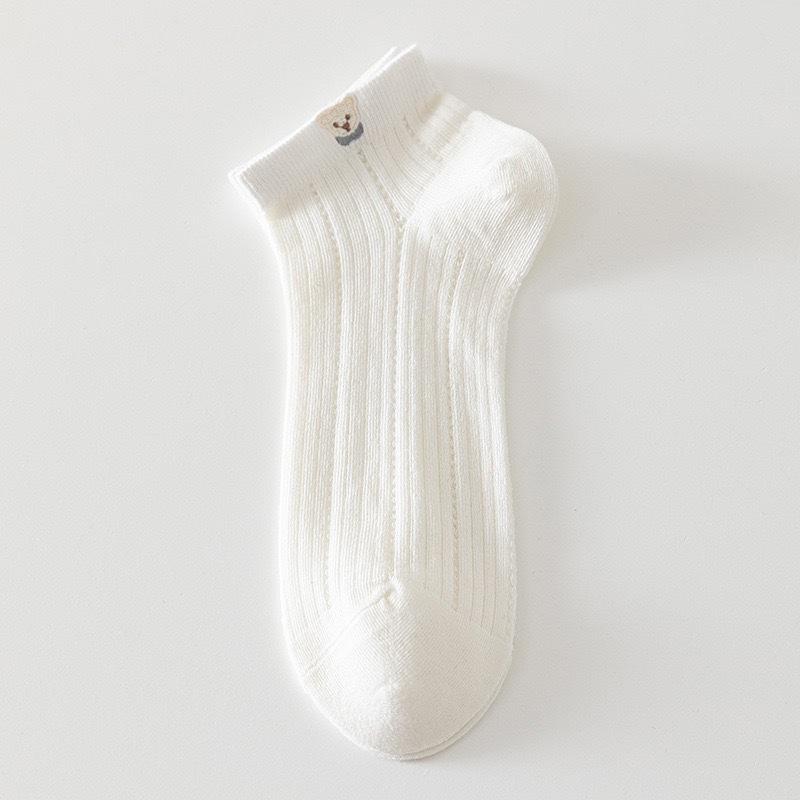 Summer Socks Thin Boneless Versatile Short Socks Wind Mesh Socks Breathable Low-Top Cute Short Socks Black