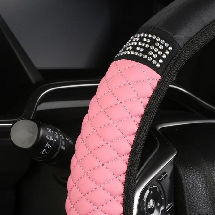 Fashionable Diamond Encrusted Steering Wheel Cover Decorative Diamond Pattern Steering Wheel Cover Simple Installation