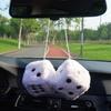 4/6/7/7.5cm Fuzzy Multicolor Plush Dices Car Hanging Pendant New Year Dice Velvet Dice Model Decoration Rearview Mirrors Styling