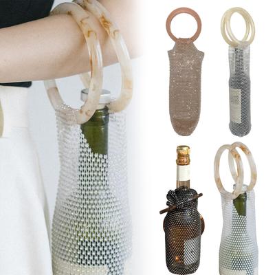 Glamorous Secure Design High Density Mesh Embedded With Sparkling Rhinestones And Elegant -pattern Resin Handle, Adding Luxury To Outdoor Moments.