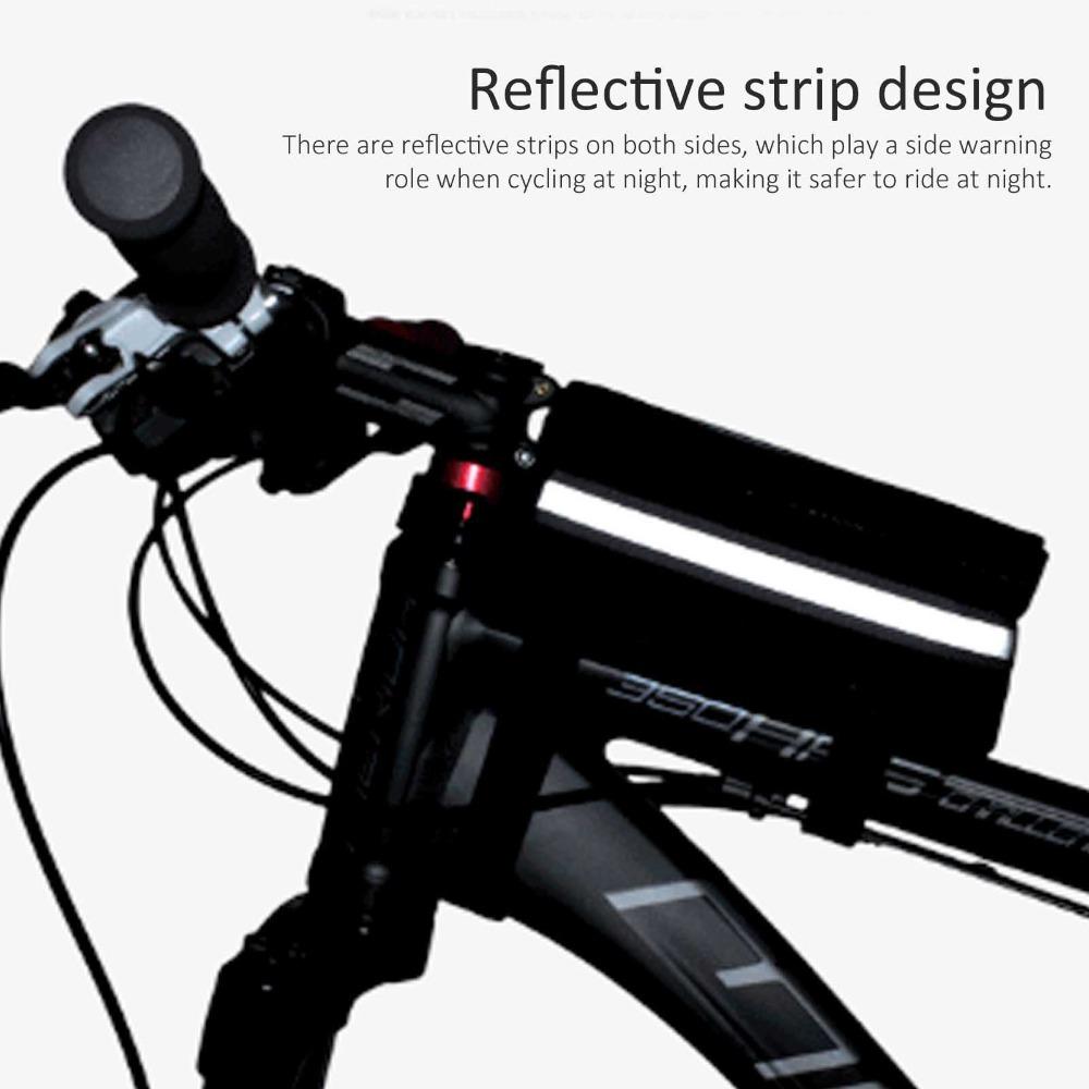 Easy Installation Bicycle Phone Bag Hook and Loop Straps Bike Top Tube Bag  City Bike Use