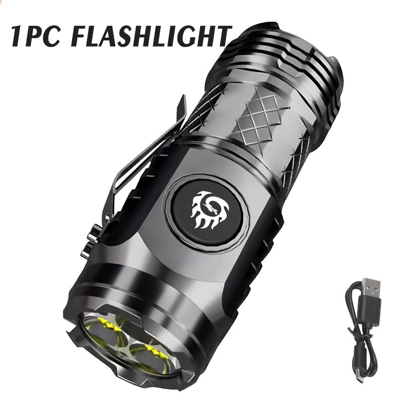 Super Bright MINI LED Flashlight USB Rechargeable Fishing Lantern Torch Powerful 3 Lighting Mode Outdoors Emergency Camping Lamp