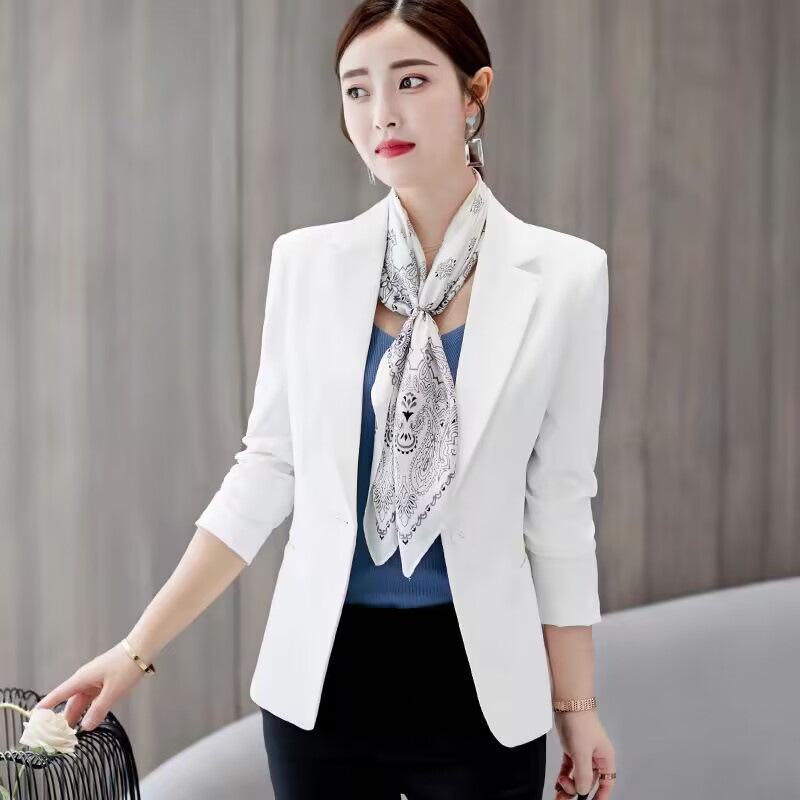 Women s Slim Fit Long Sleeve Suit - 2026 Autumn Fashion S белый