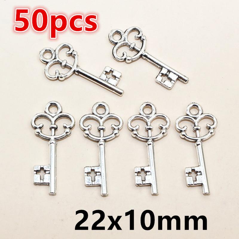 20-50pcs Alloy Metal Key Charms Pendant DIY Jewelry Making Accessories Findings for Earrings Necklace Bracelet