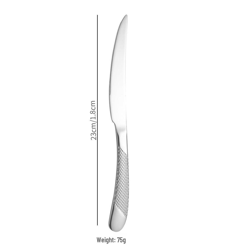 Stainless Steel Star Diamond Steak Knife & Fork Set - 2-Piece Western Tableware