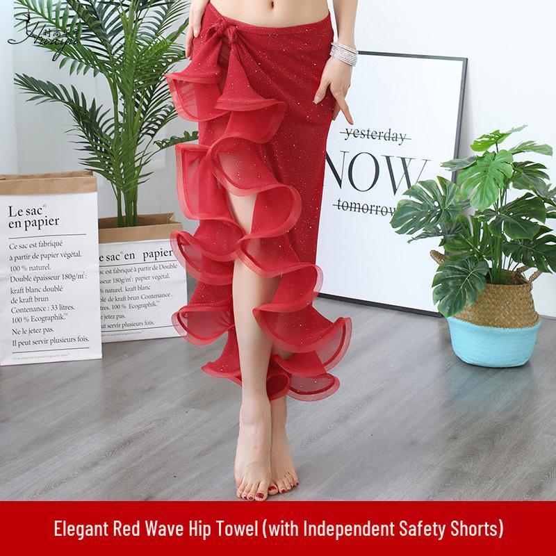 Huayu Belly Dance Practice Set: Hip Scarf Skirt for Women - Spring/Summer