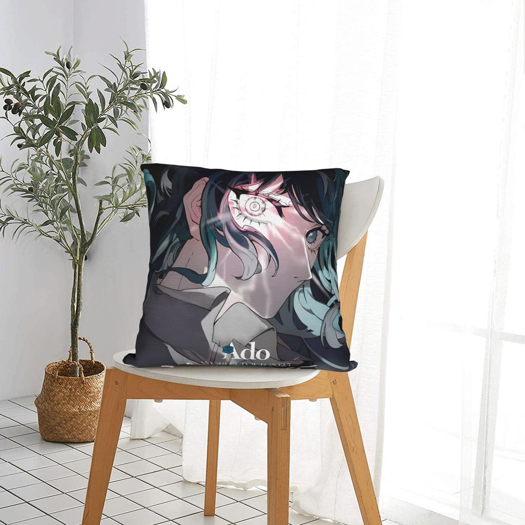 Ado Hibana World Tour Pillowcase Polyester Cushion Cover Decoration Anime Music Throw Pillow Case Cover Bedroom Zipper 40*40cm