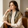 Cross-border Silk Scarf Square Scarf Spring and Summer Thin Retro Cashew Flower Printed Shirt Silk Scarf Neck Protection Decorative Headband