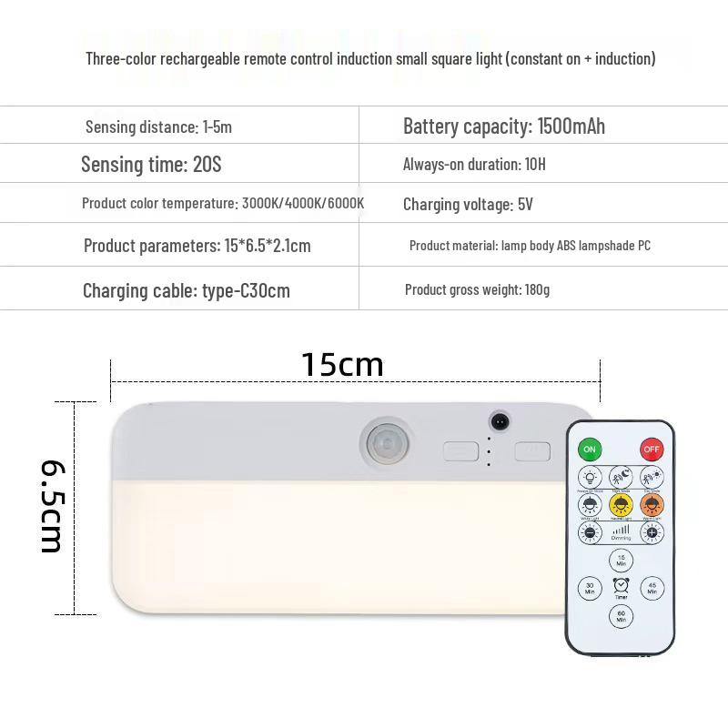 Dual Color Magnetic Charging Motion Sensor Night Light for Bedroom, Wall, Staircase, or Cabinet.