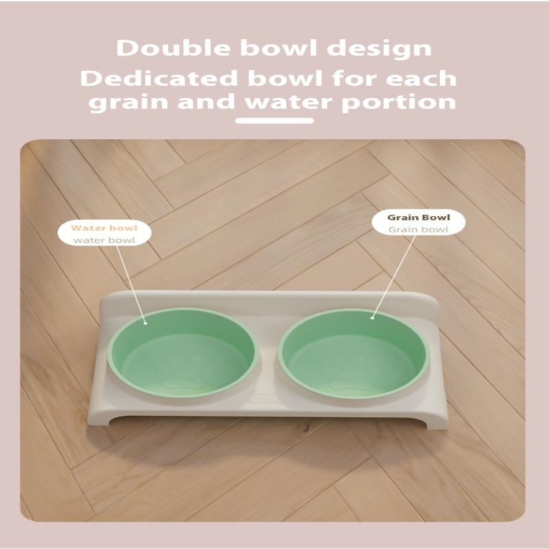 Food Feeders Pet Cat Double Bowls Feeder Adjustable Height Cats Dogs Drinker Water Bowl Dish Elevated Feeding Kitten Supplies