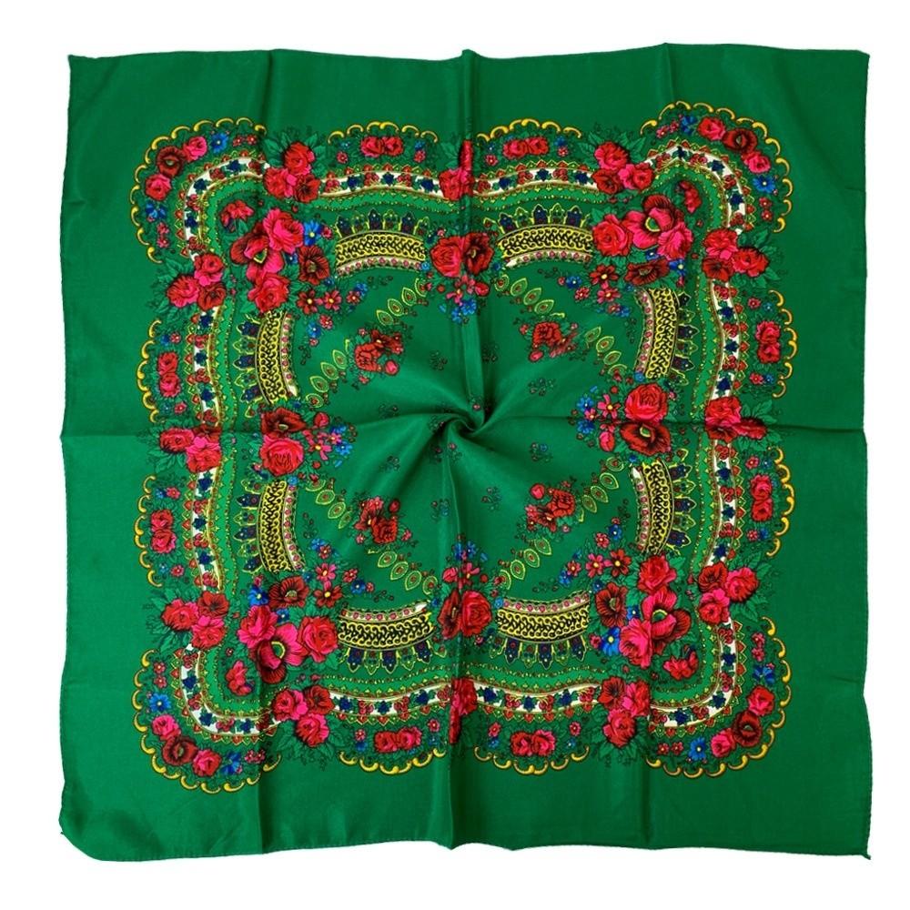 70X70CM Flower Head Scarf Polyester Hijab Headband High Quality Scarf Shawl