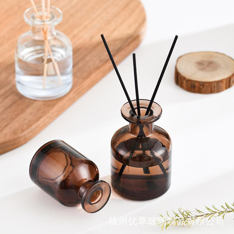 50-ml-Glas-Aromadiffusor mit breiter Öffnung & kreative Blumenvase aus Rattan, leere Duftflasche