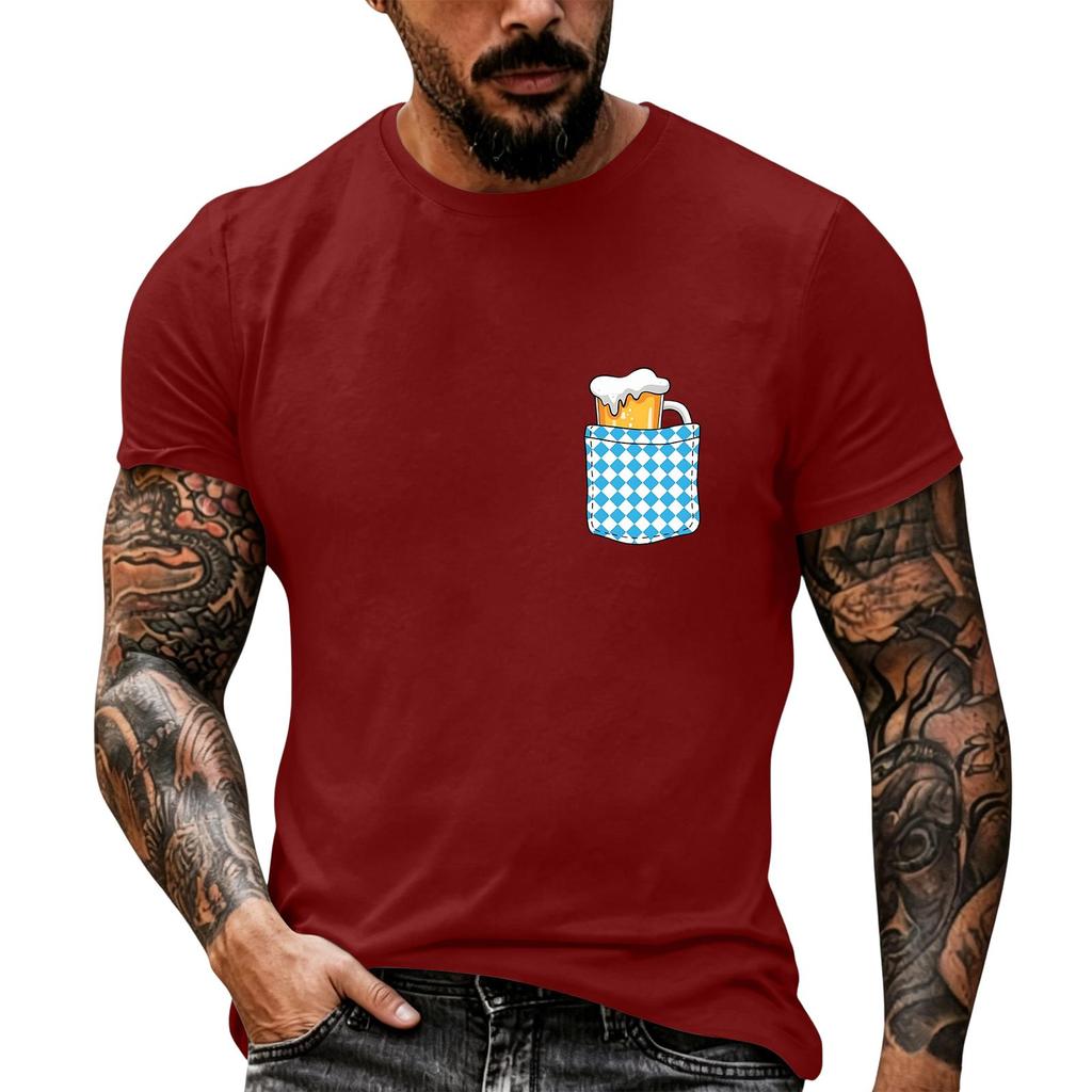 Herren Vintage Stil Grafikdruck Kurzarm T-Shirt Lockerer Schnitt Lässig Sommer Tägliches Oberteil für Outdoor-Aktivitäten und Freizeit
