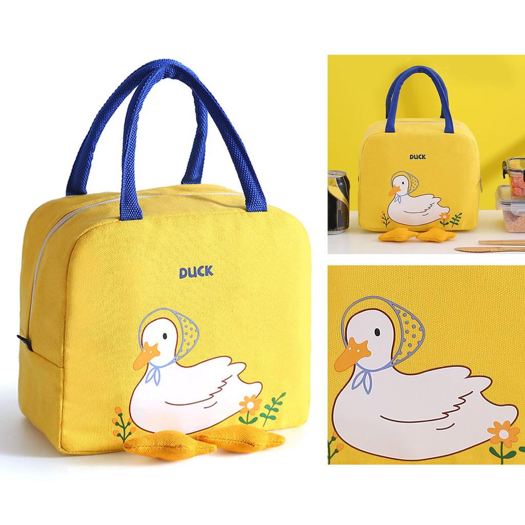 Lunch Bag Aluminum Foil Insulated Large Capacity Carrying Tote for Outdoor Working Yellow Free Size