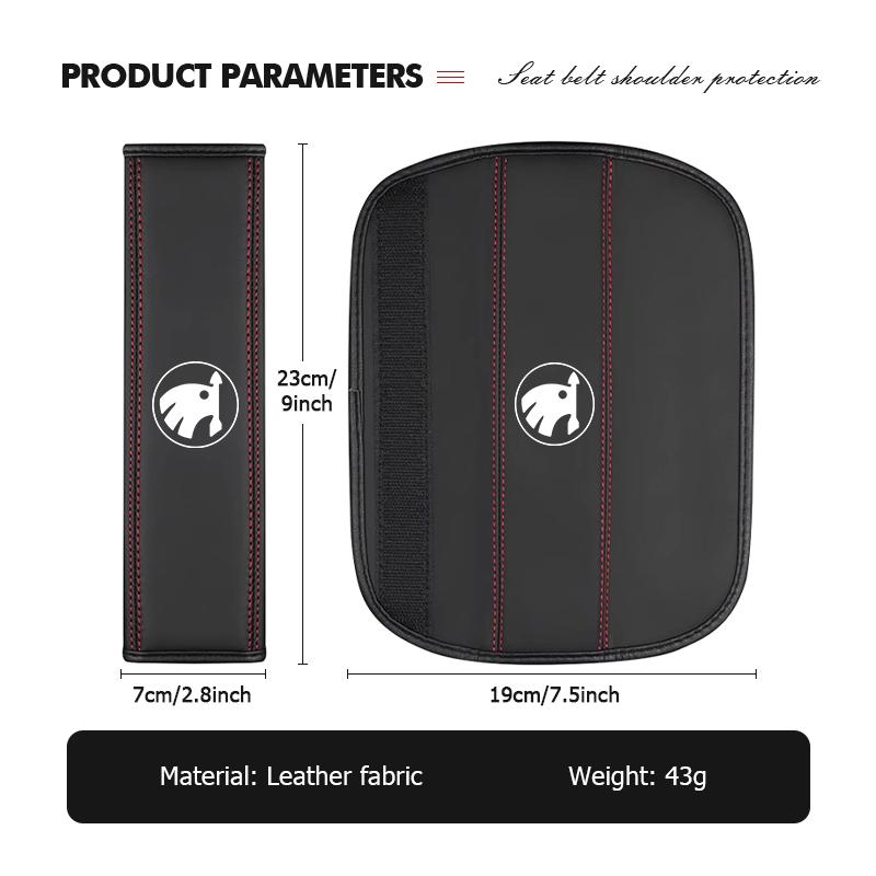 DECL5 Leather Car Seat Belt Cover Shoulder Pad Neck Protection For Skoda Kamiq MK3 Roomster Rapid Kodiaq Karoq Fabia Enyaq