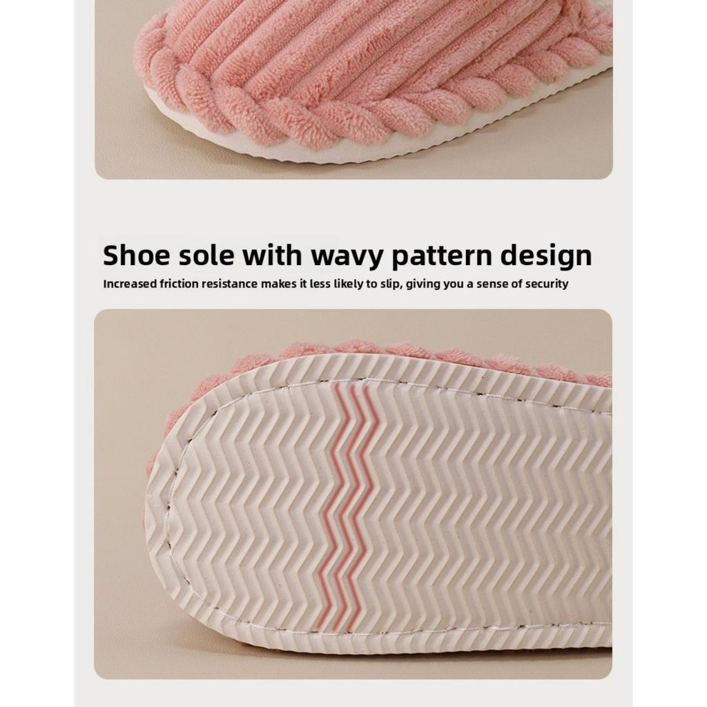 Men's Cotton Slippers for Winter Indoor Home Use, Anti Slip and Warm Flooring, Plush Slippers for Women