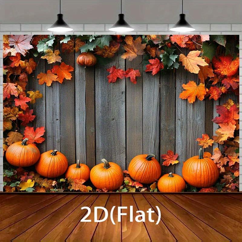 1 Stück 2D flacher Kürbis und Ahornblatt Kulissentuch Heim-Herbstdekoration, festliches Design, kein Strom erforderlich——sym