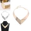 Fashion V Shaped Metal Women Collar Necklace With Geometric Design For Trendy Womens Jewelry