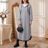 Pull à capuche fin et décontracté à manches longues pour femme - Robe longue d'automne