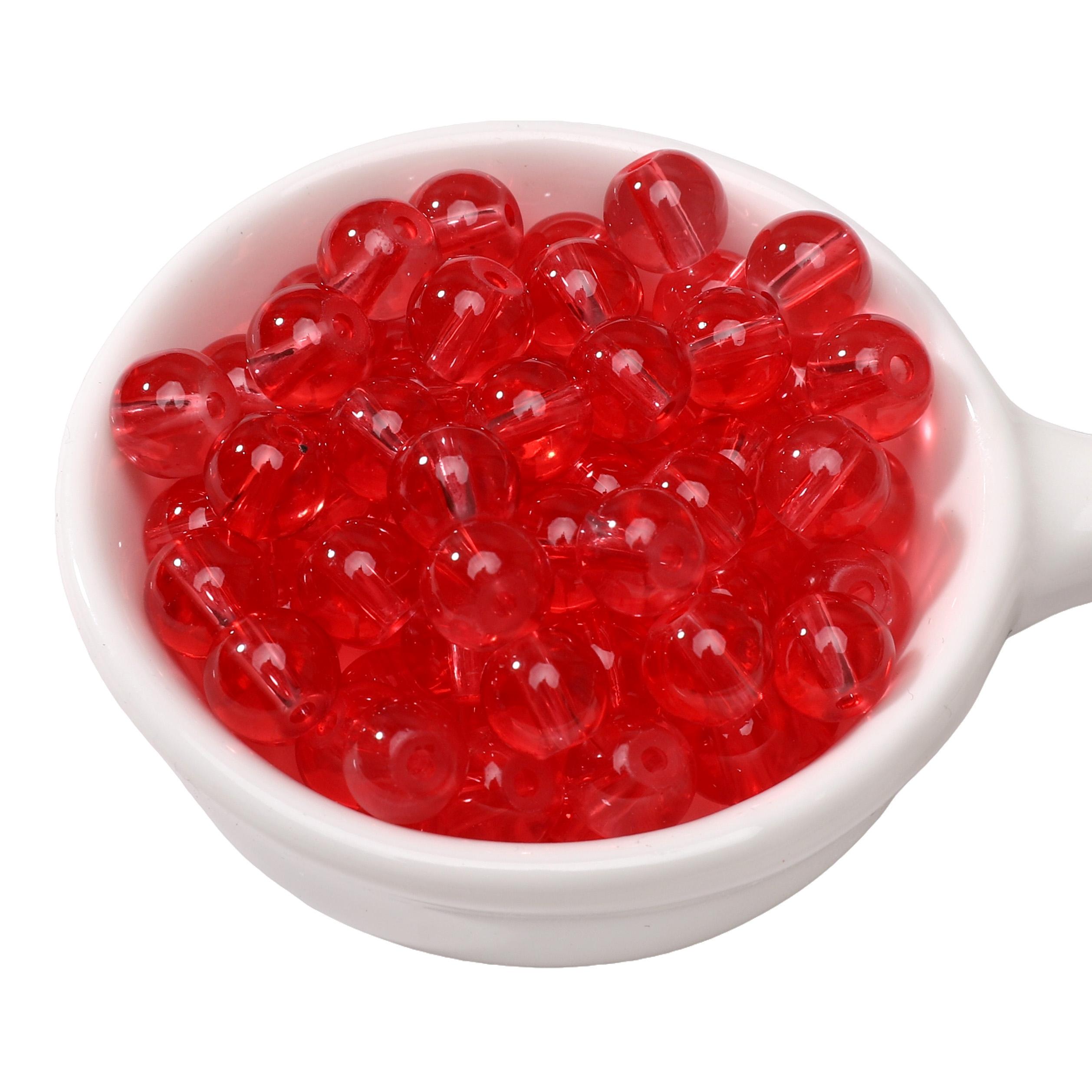 

20-50 шт. Высокопрозрачные стеклянные бусины, россыпные бусины-разделители для изготовления ювелирных изделий, для самостоятельного изготовления браслетов и ожерелий 8mm 30pcs красный