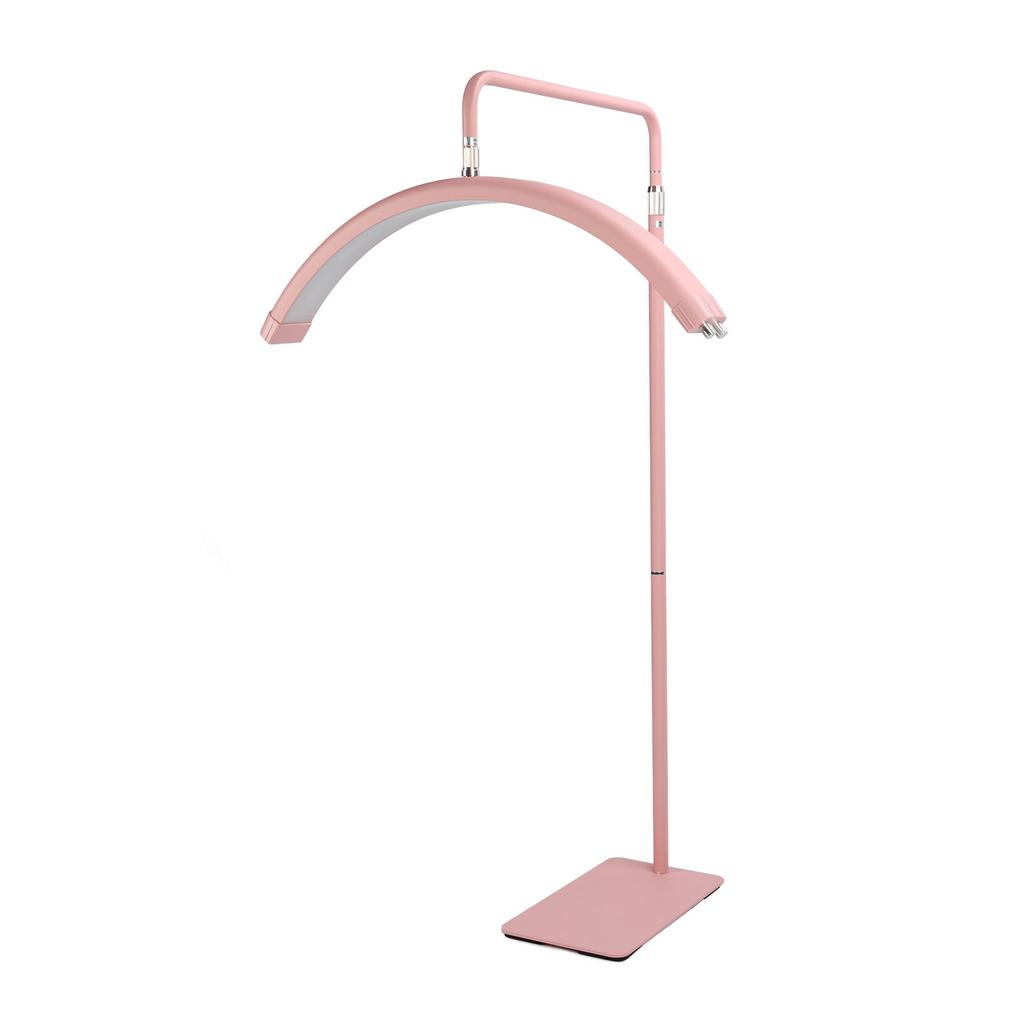 28Inch LED Fill Light Pink Adjustable Lighting Kit Moon Shaped Light for Live Stream Selfies Video