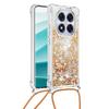 For Xiaomi Poco X7 5G/Xiaomi Redmi Note 14 Pro 5G TPU Case Quicksand Design Phone Cover with Lanyard