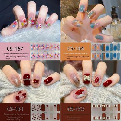 Waterproof Long-Lasting 3D No-Bake Gel Nail Stickers - Detachable and Wearable Full Nail Designs for Women