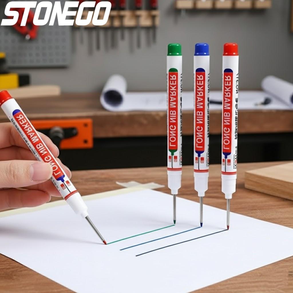 20MM Red Black Blue White Long Head Markers Multi-purpose Deep Hole Marker Pens for Bathroom Woodworking Decoration