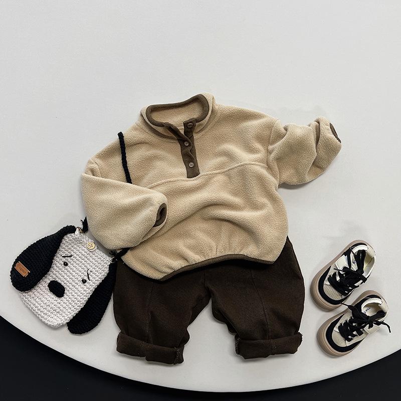 2025 Neue Winter Koreanischer Stil Fleece-Pullover für Jungen und Mädchen - Warme, Leichte und Allround-Oberteile für Kinder