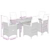 Vidaxl 7-Cz. Garden Furniture Set With Cushions, Black, Poly Rattan