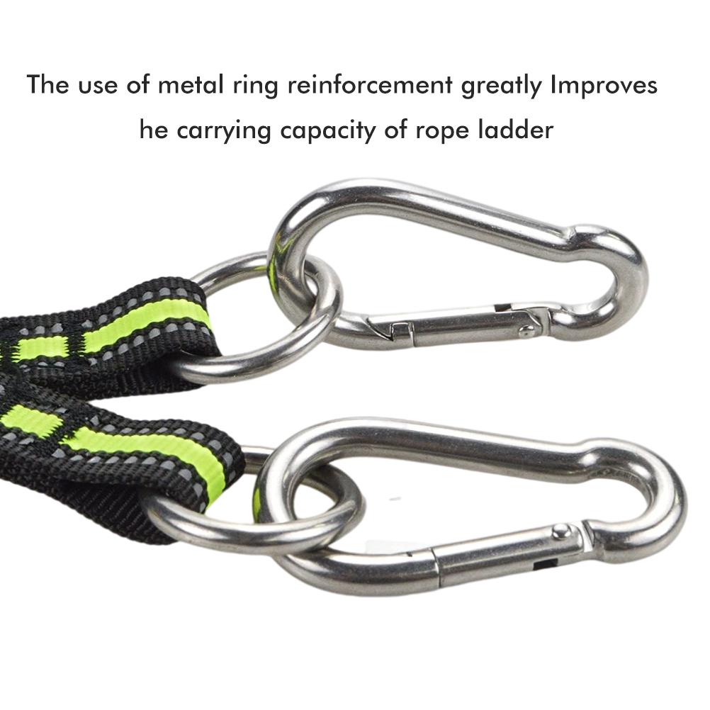 3 Step Boat Rope Ladder Nylon Webbing Boarding Ladder Portable Fishing Rope Ladder for Inflatable