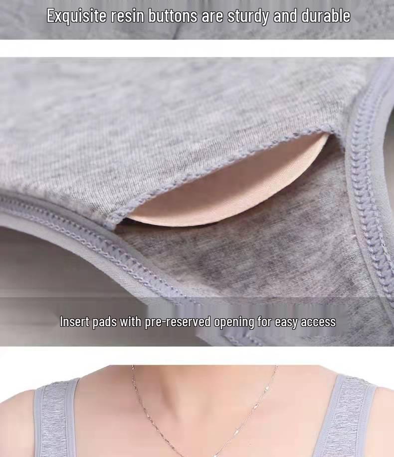 Kabelloser Baumwoll-BH mit Frontverschluss für Frauen mittleren Alters und ältere Frauen - Übergröße, ärmellos, Sommerstil