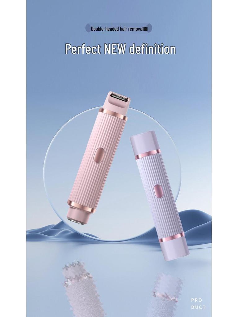 Dual-Head Electric Women's Shaver & Epilator: Full Body and Pubic Hair Trimmer