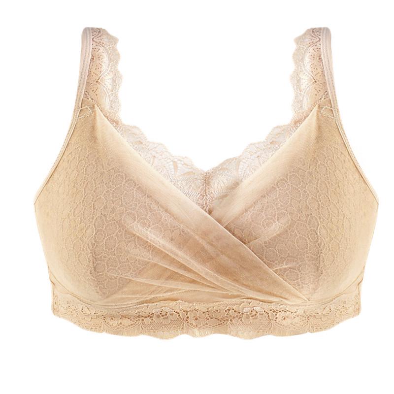 Post-Mastectomy Silicone Prosthetic Lace Bra - Plus Size, Breathable, Shaping, Bandeau