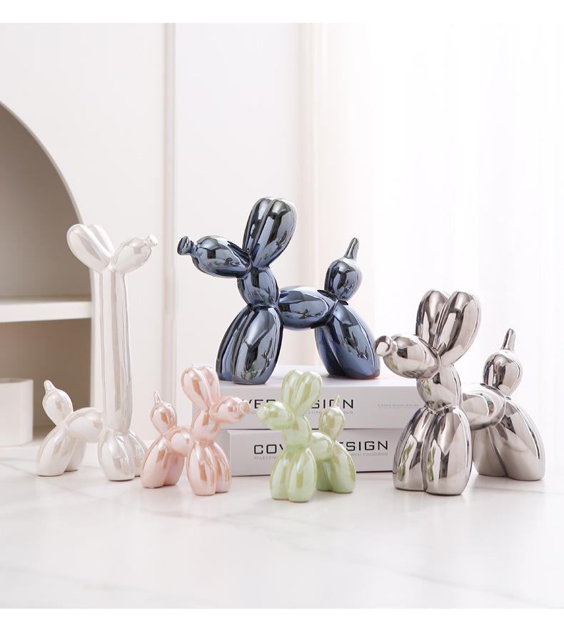 Nordic Luxury Ceramic Balloon Dog Ornament for Home Décor