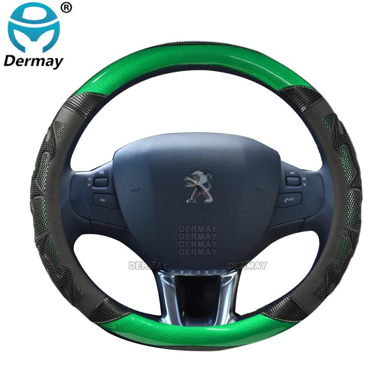 

for Peugeot 208 208 GT e208 I II 2012~2023 Car Steering Wheel Cover Silica Gel PU Leather Non-slip Massage Auto