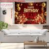 2D Red Gold Themed Birthday Backdrop Photo Background Banner