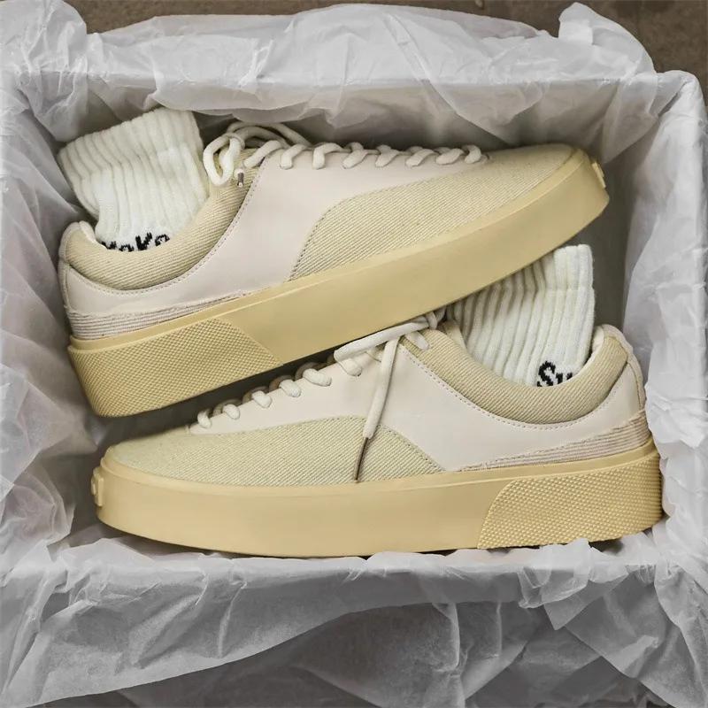 Men Shoes Sneakers 2025 Spring New Canvas Shoes Student Low Top Casual Sport Thick Sole Height Increasing Trend Skateboard Shoes