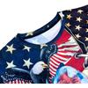 Family Christmas Shirts Santa Print Patriotic Tshirts for Men American Flag Short Sleeve T-shirts