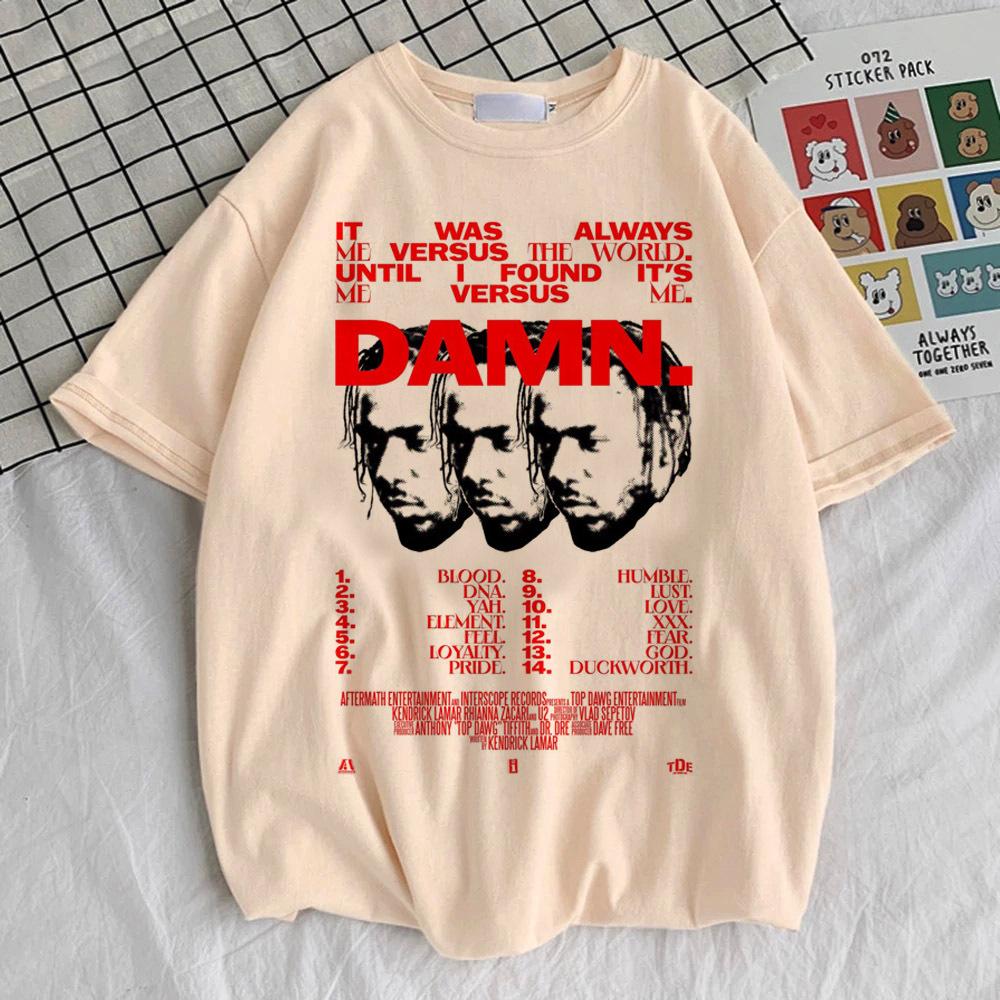 Kendrick Lamar Lammar Shirt Women 80s Streetwear Women Graphic Harajuku Digital Top Tees Grunge Vintage Hip Hop Streetwear