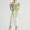 Women's Casual Fashion Round Neck Three Quarter Sleeve Print Midi Dress