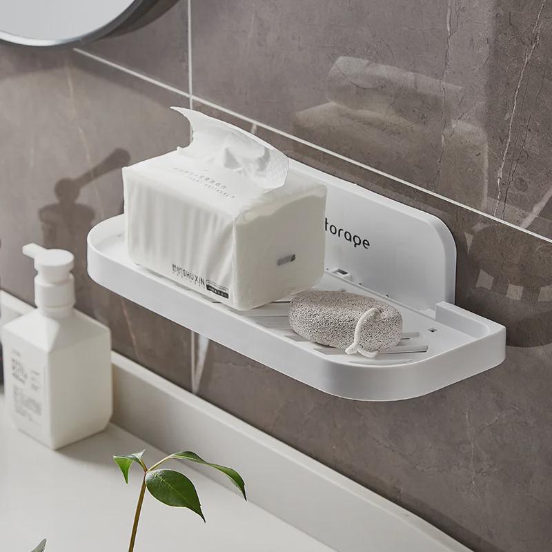 Punch-Free Wall-Mounted Bathroom Rack for Towels and Toilet Storage