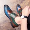 026 Spring New Brock Color Matching Large Size Leather Shoes Men's Fashion Trend Gentleman British Style Dress Leather Shoes
