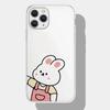 Funny Bear Rabbit Paired Couple Phone Case for iPhone 15 16 12 11 13 Pro Max Mini XR 8 14 Plus SE3 Clear Lovers Cover Fundas