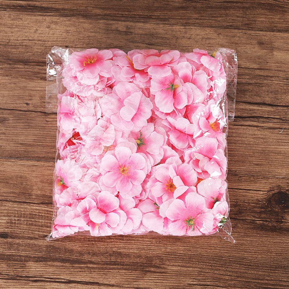 100 Stück Mehrfarbige Pfirsichblüten Künstliche Blütenköpfe Seidenblütenblätter Ø 5 cm Simulationsblumen Zubehör DIY Kunstblumen