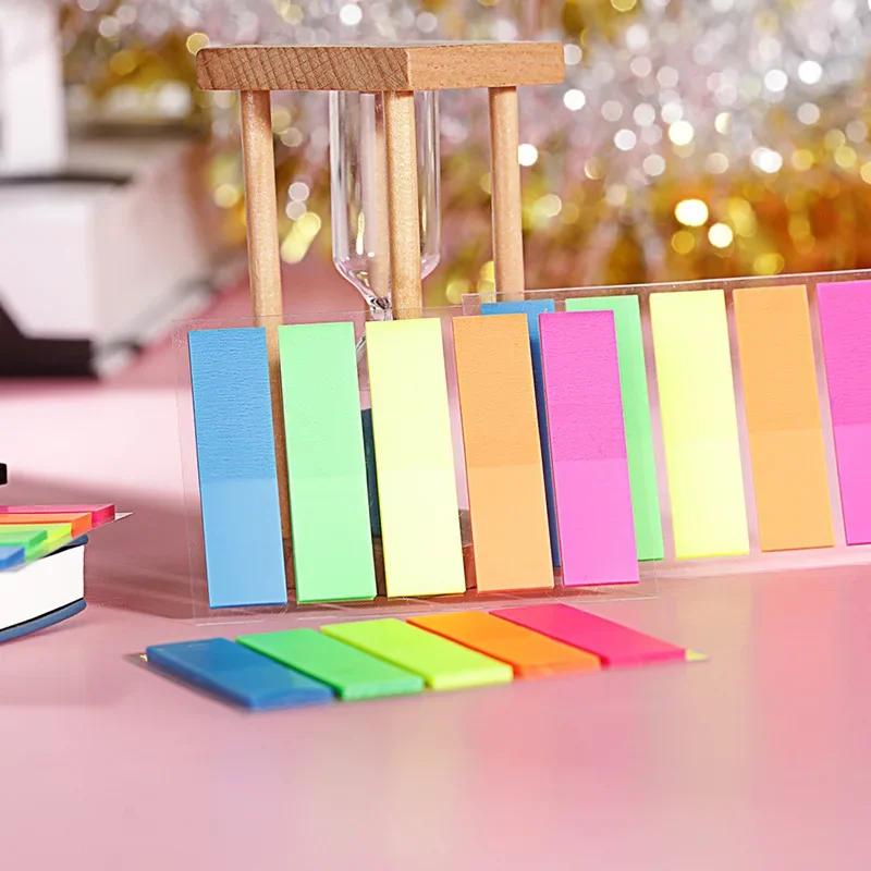 2 pezzi/set Blocco Note Adesivo Kawaii Carino Blocco Note Cancelleria Adesivo Note Adesive Fluorescenti Cancelleria per Ufficio e Scuola