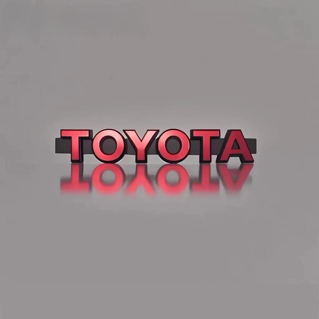 38x6,5x1,5cm Retro-Stil Toyota Buchstaben Kühlergrill Emblem | Reflektierendes Frontabzeichen Highlander, RAV4, Venza, Corol Autoaufkleber