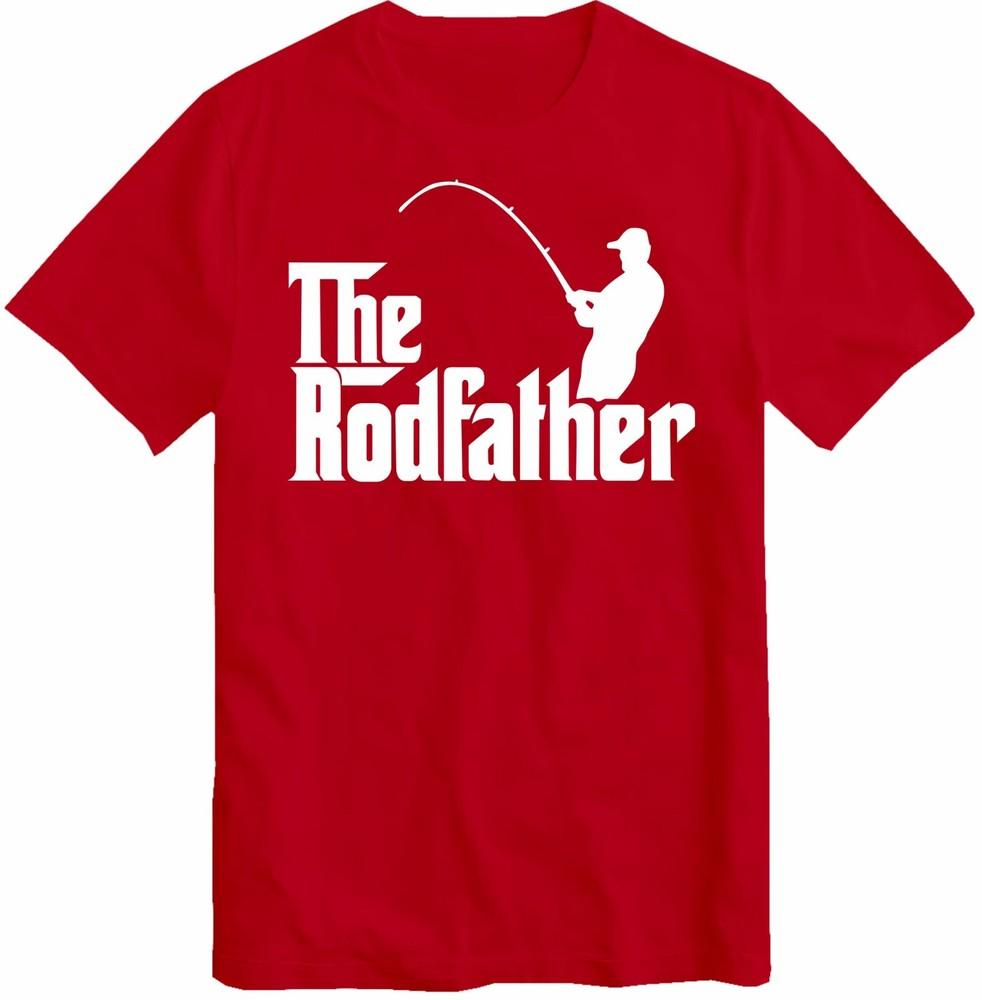The Rodfather Unisexs T Shirt Funny Joke Novelty Fish Carp Cool Dad Grandad Top