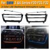 2 Color Orange Blue Ambient Light For BMW 3 Series F30 Atmosphere Lamp Center Console AC Panel Radio Trim Led Dashboard Light