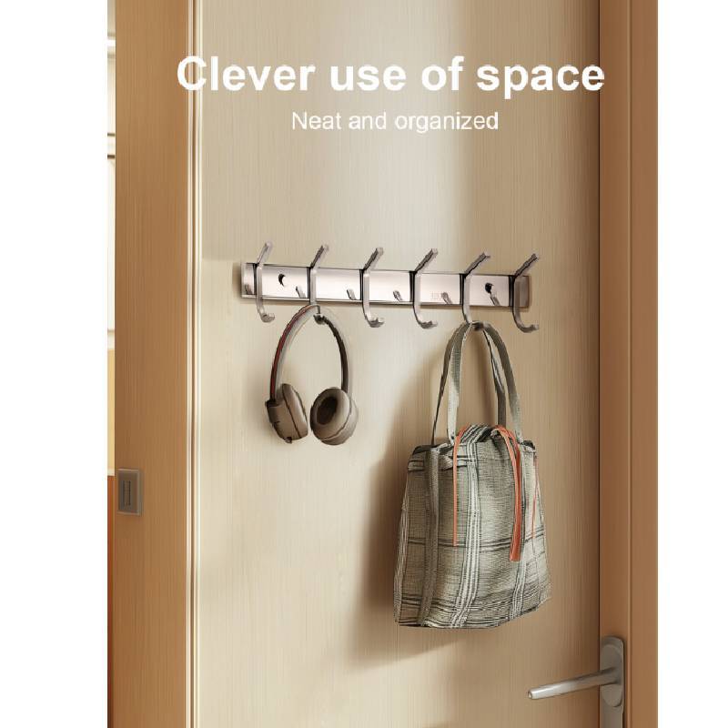Wall Coat Hooks Mounted Stainless Steel Rack For Bathroom And Kitchen Storage
